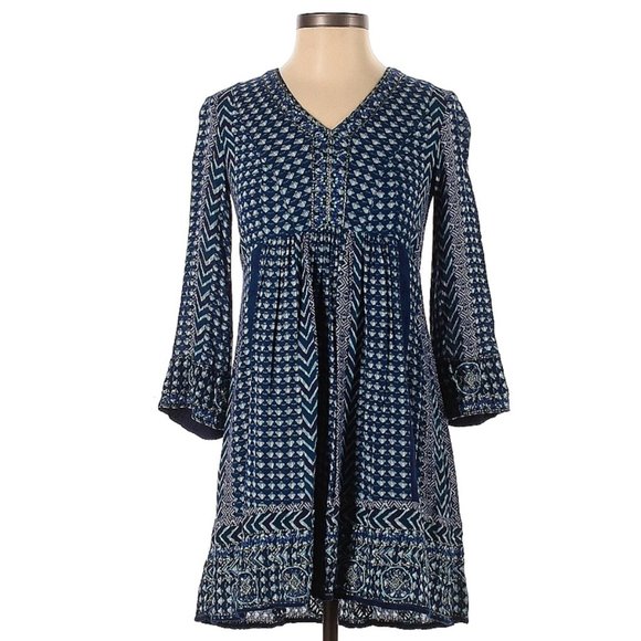 Akemi & Kin Blue 3/4 Sleeve Dress M - Picture 1 of 2